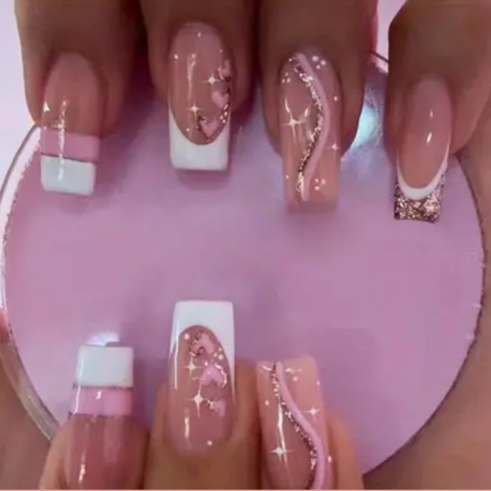 False press on nails manicure 24 reusable nails